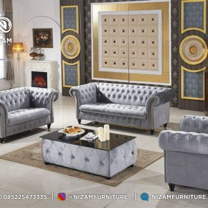 Sofa Ruang Tamu Mewah Modern Chestefield NF17