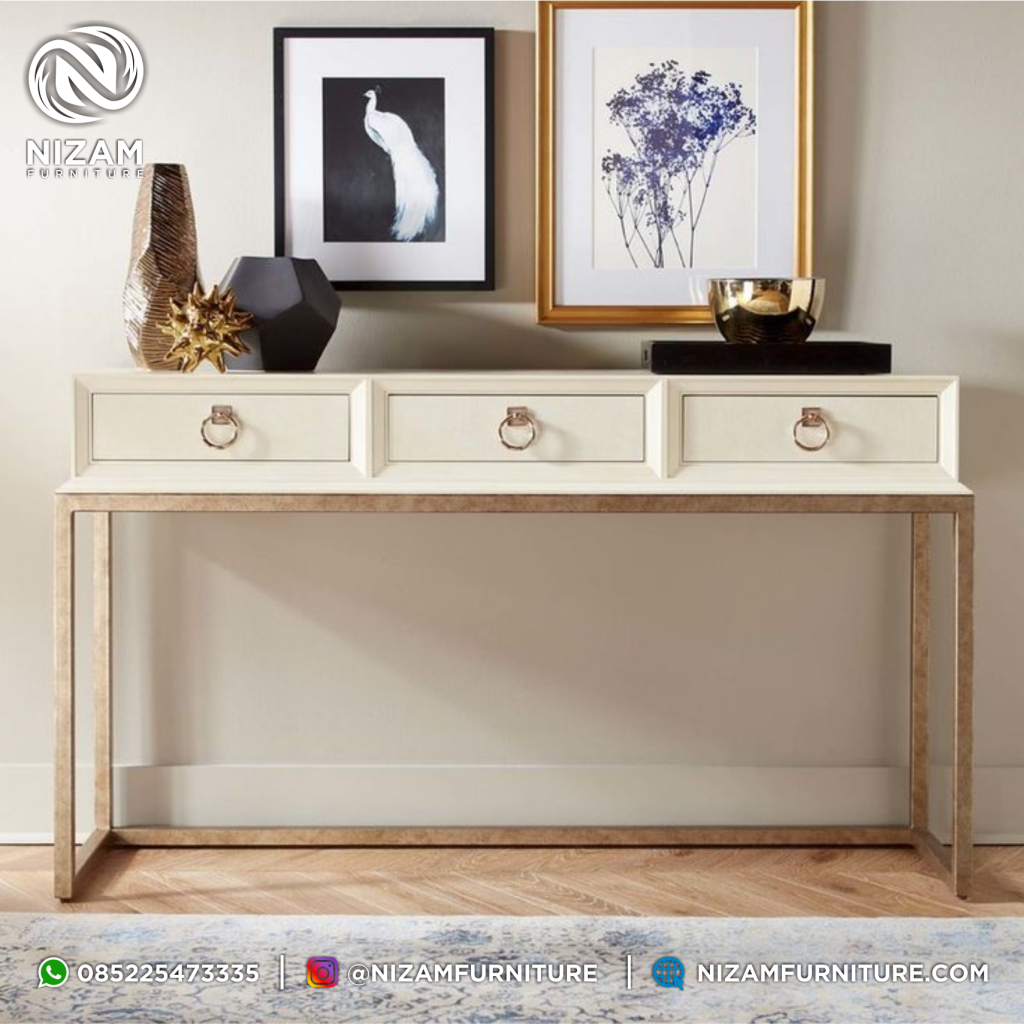 Meja Konsol Jepara Kombinasi Laci Industrial NF54