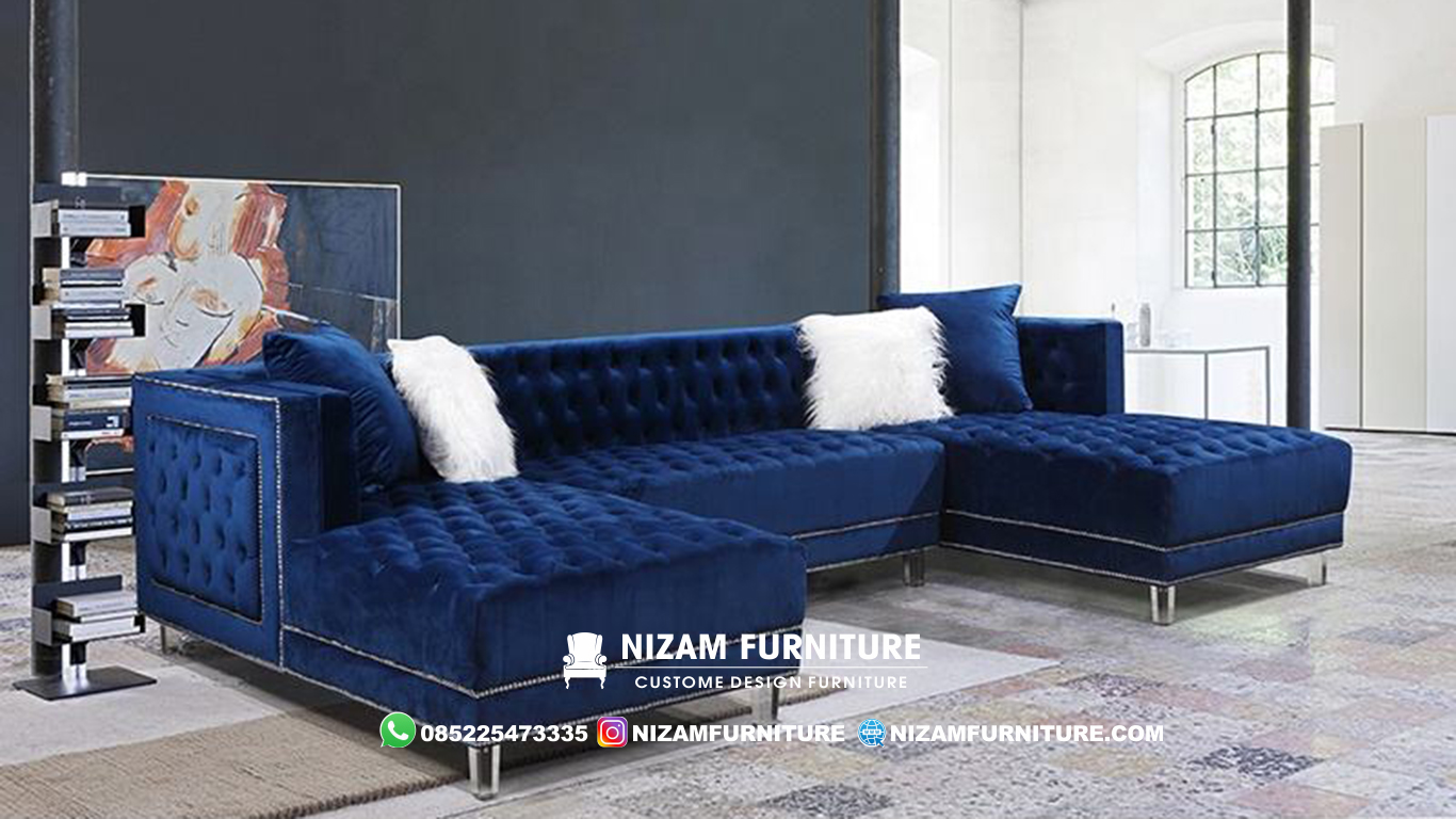 Sofa Ruang Tamu Minimalis Navy Rosella Luxury NF5